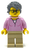 fig-012871 – Bright Pink Torso, Tan Legs, Dark Bluish Grey Hair