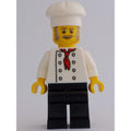 fig-012895 – Chef - White Torso, Black Legs, White Hat, Light Bluish Grey Sideburns