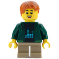 fig-013020 – Kid - Dark Green Torso, Dark Tan Legs, Dark Orange Hair
