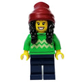 fig-013148 – Bright Green Torso, Dark Blue Legs, Dark Red Beanie, Black Hair