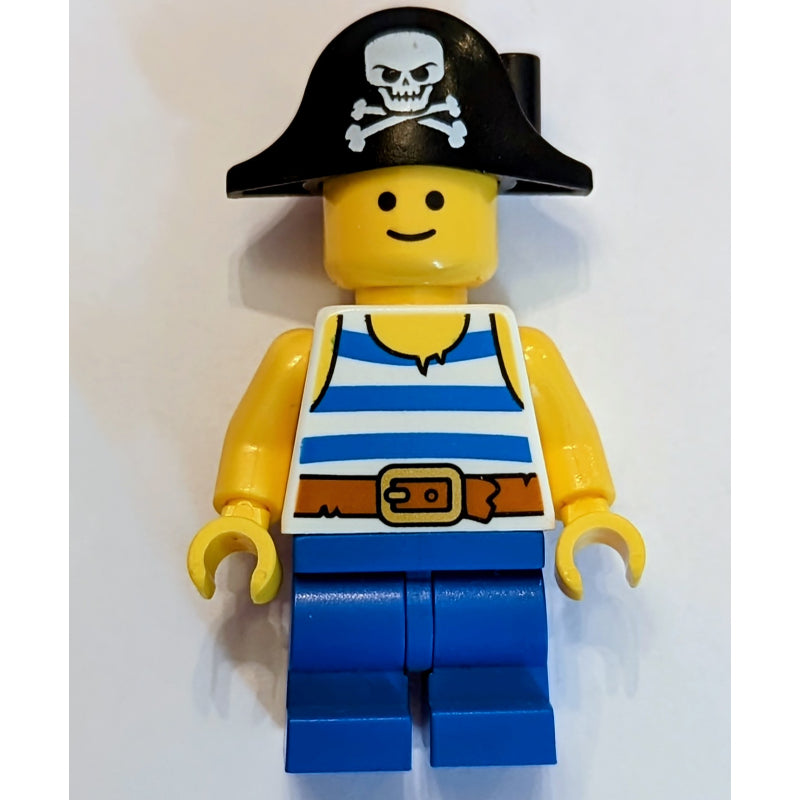 fig-013189 – Blue Medium Legs, White Torso, Black Pirate Hat