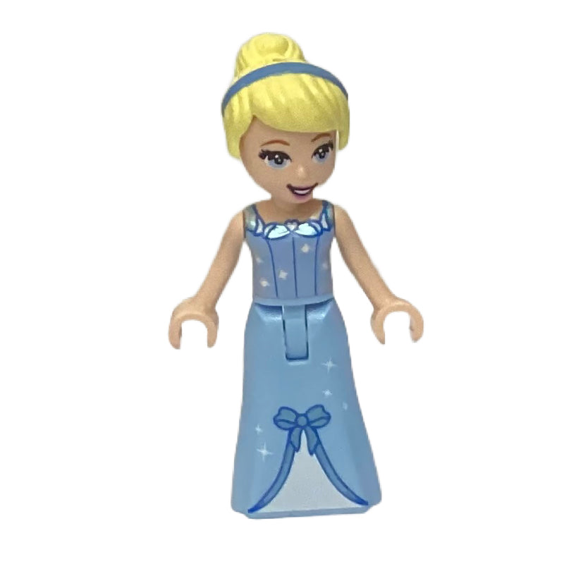 fig-013223 – Cinderella - Bright Light Blue Dress, White Under-Dress - Thin Hinge