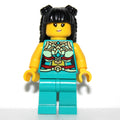 fig-013240 – Dark Turquoise Torso, Chinese Decorations, Dark Turquoise Legs, Black Hair Long
