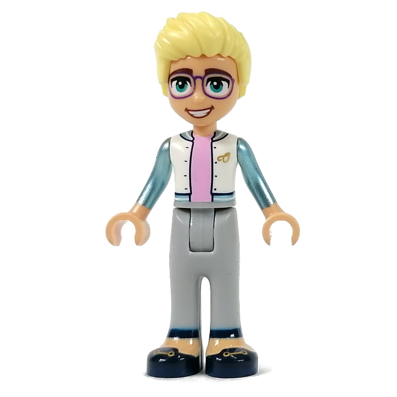 fig-013256 – Olly - White Top with Metal Blue Arms, Light Bluish Grey Pants