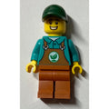 fig-013327 – Gardener, Dark Turquoise Shirt, Dark Orange Overalls, Dark Green Cap