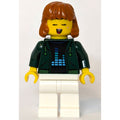 fig-013332 – Woman, Dark Green Jacket, White Legs, Dark Orange Hair