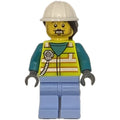 fig-013340 – Man, Vibrant Yellow Safety Vest, White Hard Hat