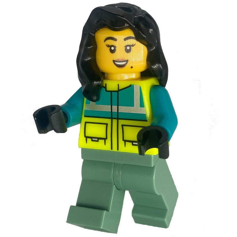 fig-013343 – Paramedic, Vibrant Yellow Safety Jacket, Sand Green Legs
