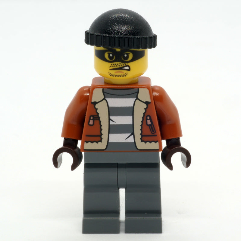 fig-013345 – Criminal, Dark Orange Jacket, Dark Bluish Gray Legs, Black Beanie
