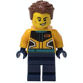 fig-013356 – Racer, Orange and Dark Blue Race Suit, Reddish Brown Hair