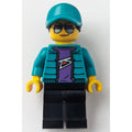 fig-013357 – Woman, Dark Turquoise Jacket and Cap, Black Legs