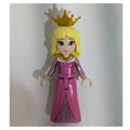 fig-013373 – Aurora - Dark Pink Dress, Silver Decoration, Pearl Gold Crown, Big Eyes
