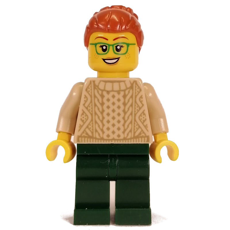 fig-013502 – Tan Torso, Dark Green Legs, Dark Orange Hair