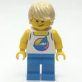 fig-013555 – White Torso, Surfboard, Dark Azure Legs, Tan Hair