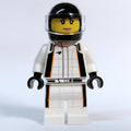 fig-013589 – Race Driver - White Torso, White Legs, Black Helmet