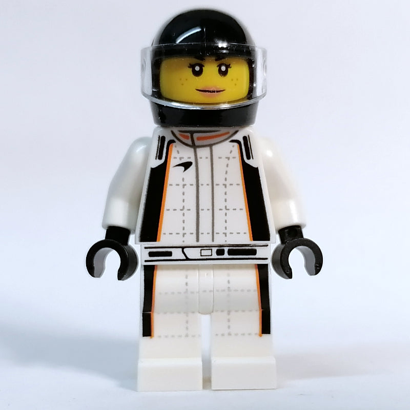 fig-013589 – Race Driver - White Torso, White Legs, Black Helmet