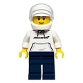 fig-013590 – Race Driver - White Torso, Dark Blue Legs, White Helmet