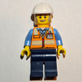 fig-013624 – Construction Worker, Foreman - Orange Torso, Dark Blue Legs, White Helmet