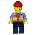 fig-013626 – Construction Worker - Orange Torso, Dark Blue Legs, Red Helmet, Grin