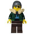 fig-013635 – Dark Green Torso, Dark Brown Legs, Tan Collar, Dark Bluish Grey Beanie