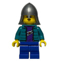 fig-013641 – Child - Dark Turquoise Torso, Blue Medium Legs, Flat Silver Knight Helmet