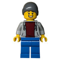 fig-013643 – Light Bluish Grey Torso, Blue Legs, Dark Bluish Grey Beanie