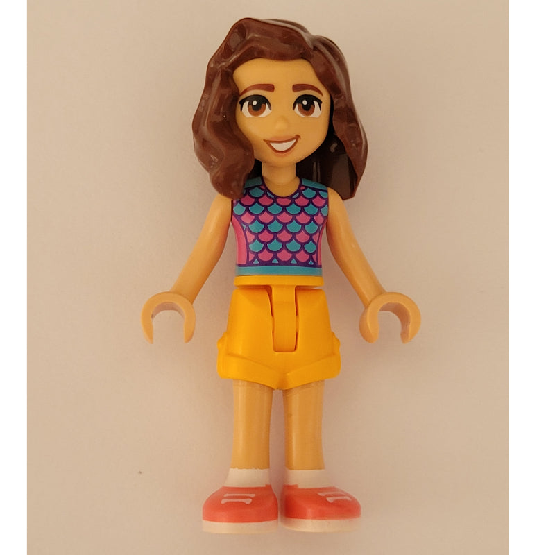 fig-013896 – Luna - Bright Light Blue Top, Bright Light Orange Skirt