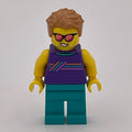 fig-013934 – Man, Dark Purple Vest, Dark Turquoise Legs, Coral Sunglasses
