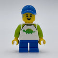 fig-013954 – Boy, Dinosaur Shirt, Short Blue Legs, Blue Cap