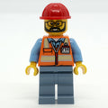 fig-013959 – Construction Worker, Orange Safety Vest, Sand Blue Legs, Red Hard Hat