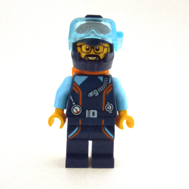 fig-013963 – Ocean Explorer Diver, STEVEGOESNORTH, Dark Blue Wetsuit and Helmet, Beard and Glasses