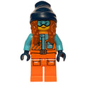 fig-013970 – Arctic Explorer, Tina Tarantula, Orange Suit, Dark Blue Beanie Hat with Hair