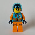 fig-013974 – Arctic Explorer Pilot, Iris Icicle, Medium Azure and Orange Suit, Dark Blue Helmet
