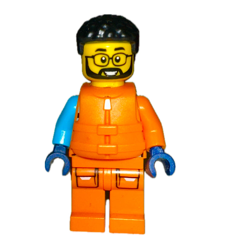 fig-013976 – Arctic Explorer, STEVEGOESNORTH, Orange Suit with Life Vest