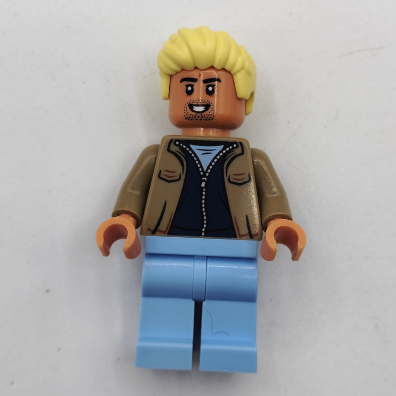 fig-014011 – Soccer Fan, Dark Tan Jacket, Bright Light Yellow Hair