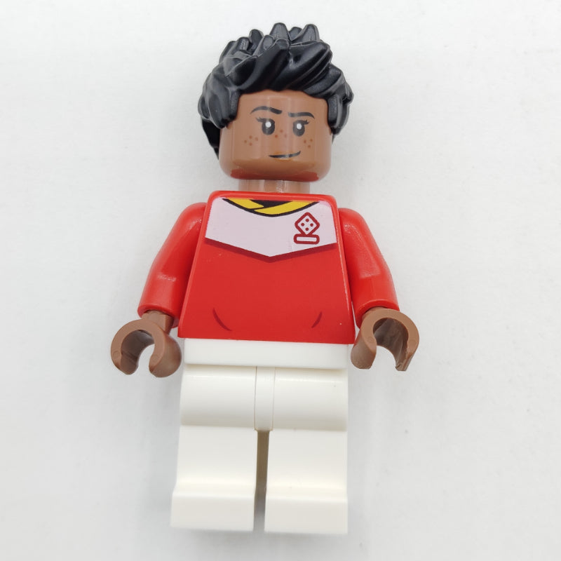 fig-014012 – Soccer Fan, Red Soccer Jersey, Black Hair