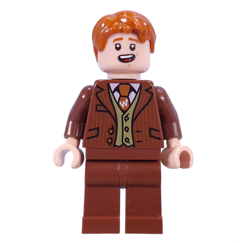 fig-014025 – Fred Weasley in Reddish Brown Suit, Dark Orange Tie