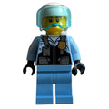 fig-014091 – Policeman, Pilot, Black Vest with Badge and Pouches, White Helmet with Visor