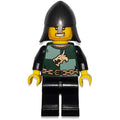 fig-014124 – Dragon Knight, Dark Green, Pearl Dark Gray Helmet, Angry