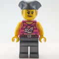 fig-014231 – Race Driver - Magenta Torso, Pearl Titanium Legs, Black Pirate Hat