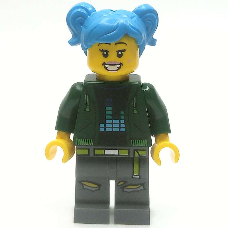 fig-014240 – Dark Green Torso, Dark Bluish Grey Legs, Dark Azure Hair