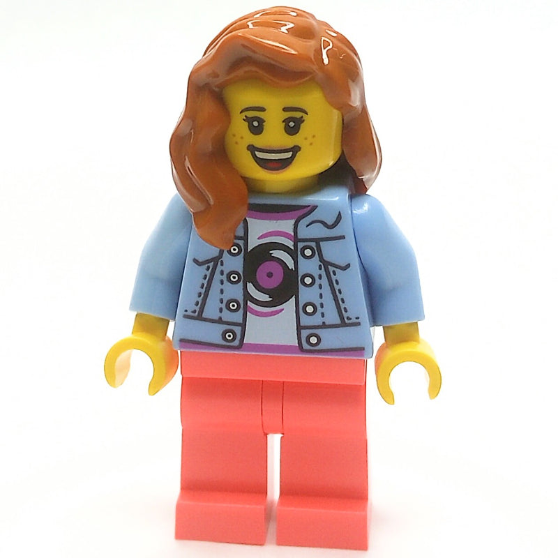 fig-014241 – Bright Light Blue Torso, Coral Legs, Dark Orange Hair