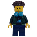fig-014278 – Dark Green Torso, Dark Blue Medium Legs, Dark Brown Hair, Dark Turquoise Headphones