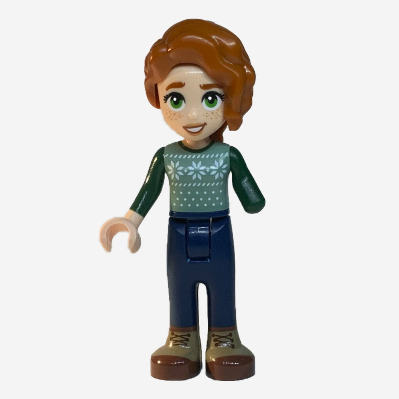 fig-014282 – Autumn - Sand Green Sweater, Dark Blue Pants