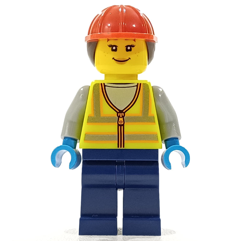 fig-014321 – Ground Crew, Vibrant Yellow Safety Vest, Ponytail