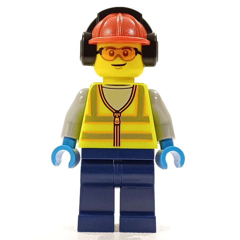 fig-014322 – Ground Crew, Vibrant Yellow Safety Vest, Ear Defenders