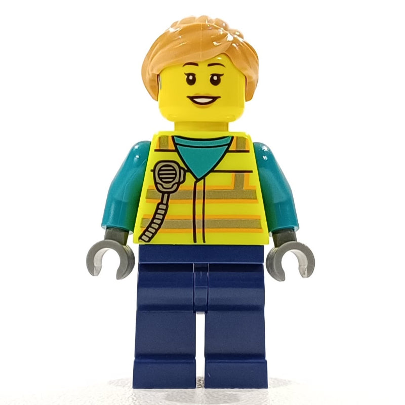 fig-014324 – Ground Crew, Vibrant Yellow Safety Vest, Nougat Hair