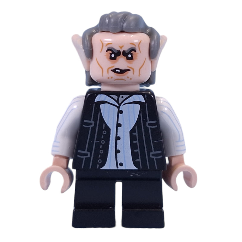 fig-014349 – Griphook - Dark Bluish Grey Hair, Black Torso, White Arms, Black Legs