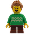 fig-014461 – Kid, Bright Green Torso, Reddish Brown Legs, Medium Nougat Hair