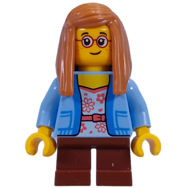 fig-014489 – Kid - Bright Blue Torso, Reddish Brown Legs, Medium Nougat Hair